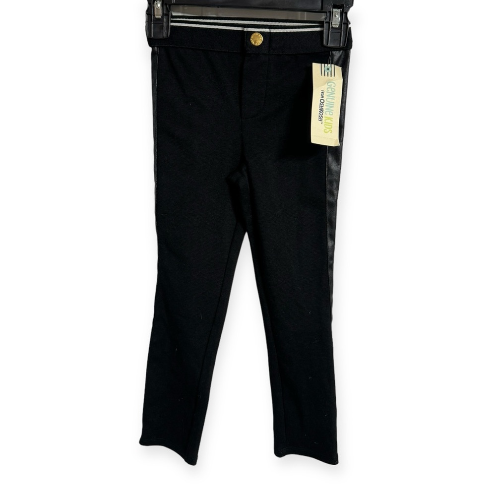 Genuine Kids‎ by OshKosh Girls Black Pants with Leather Sides Size 4T